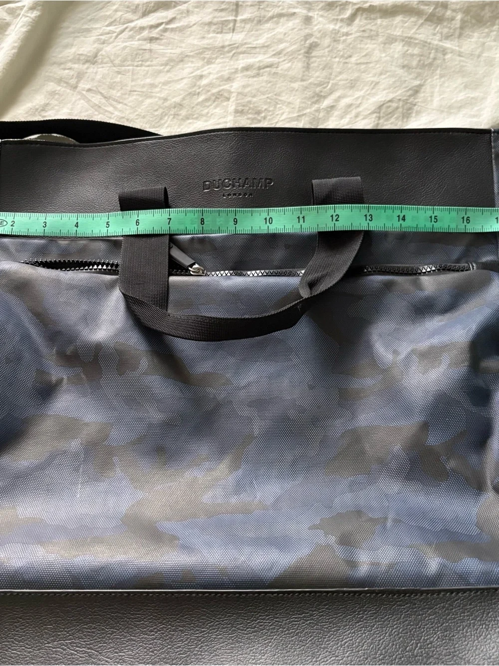 Duchamp London Blue Camo Tote Travel Bag Laptop Water Resistant Trolley Sleeve